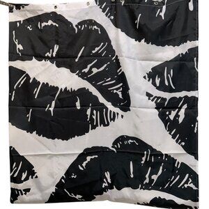 Black LIPS white shower curtain NEW
